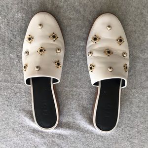 Tibi Kirsi embellished leather slides